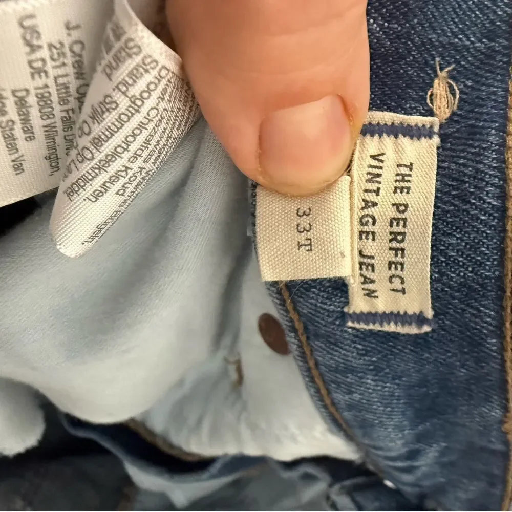 Madewell Perfect Vintage Jeans Womens Blue Stretch High Rise Denim Size 33T - Picture 4 of 5